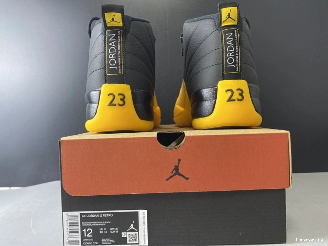 130690-070 University Black Gold Jordan Air 12 Retro 0306